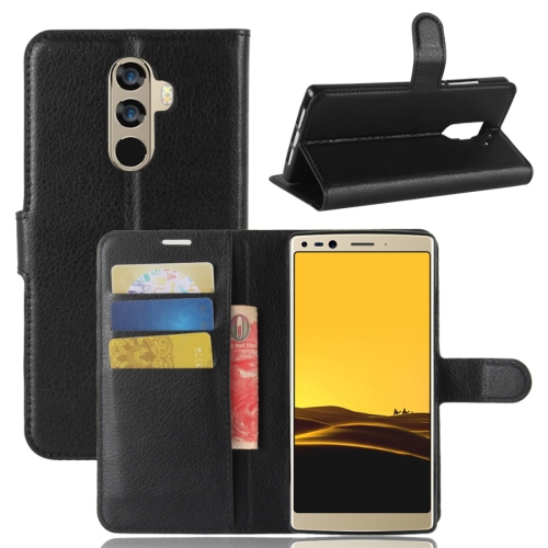 

For DOOGEE MIX 2 Litchi Texture Horizontal Flip Leather Case with Holder & Card Slots & Wallet (Black)