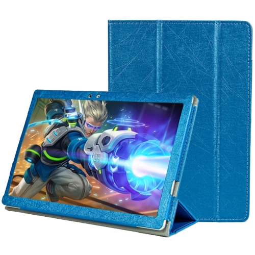 

For Teclast T10 & T20 Steel Wire Texture Horizontal Flip Leather Case with Three-folding Holder & Sleep / Wake up Function(Blue)