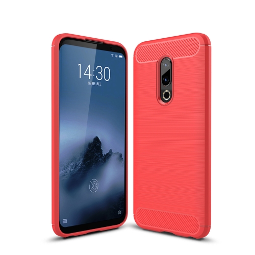 

Brushed Texture Carbon Fiber Shockproof TPU Case for Meizu 16 (Red)