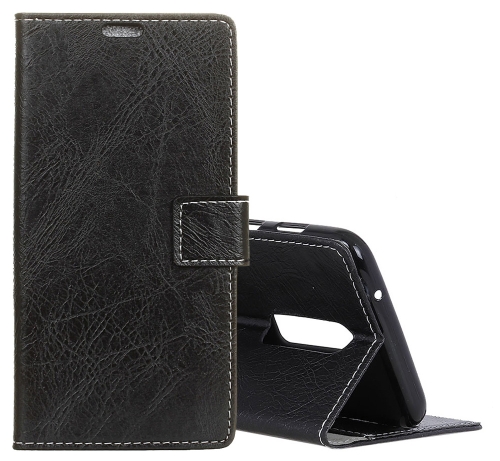 

Retro Crazy Horse Texture Horizontal Flip Leather Case for OnePlus 6T , with Holder & Card Slots & Wallet & Photo Frame(Black)