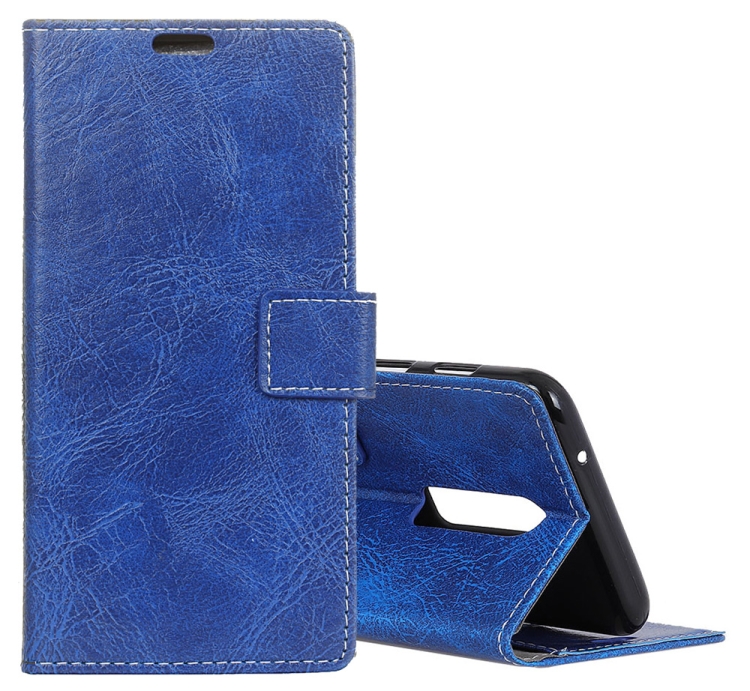 

Retro Crazy Horse Texture Horizontal Flip Leather Case for OnePlus 6T , with Holder & Card Slots & Wallet & Photo Frame (Blue)