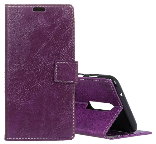 

Retro Crazy Horse Texture Horizontal Flip Leather Case for OnePlus 6T , with Holder & Card Slots & Wallet & Photo Frame (Purple)