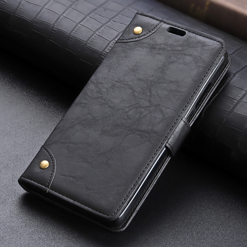 

Copper Buckle Retro Crazy Horse Texture Horizontal Flip Leather Case for OnePlus 6T, with Holder & Card Slots & Wallet (Black)