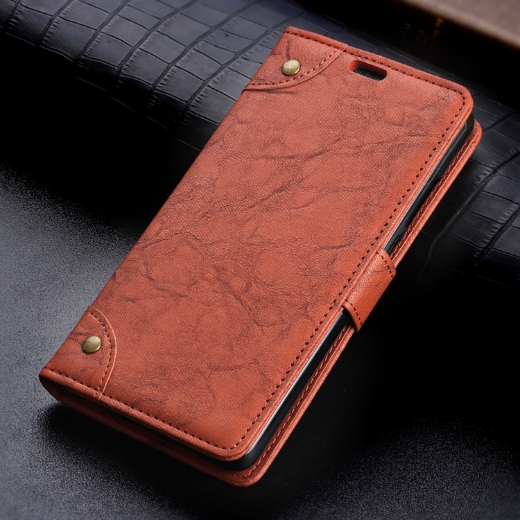 

Copper Buckle Retro Crazy Horse Texture Horizontal Flip Leather Case for One Plus 6, with Holder & Card Slots & Wallet (Brown)