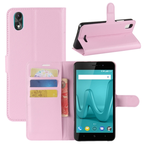 

For Wiko Lenny 4 Plus Litchi Texture Horizontal Flip Leather Case with Wallet & Holder & Card Slots (Pink)