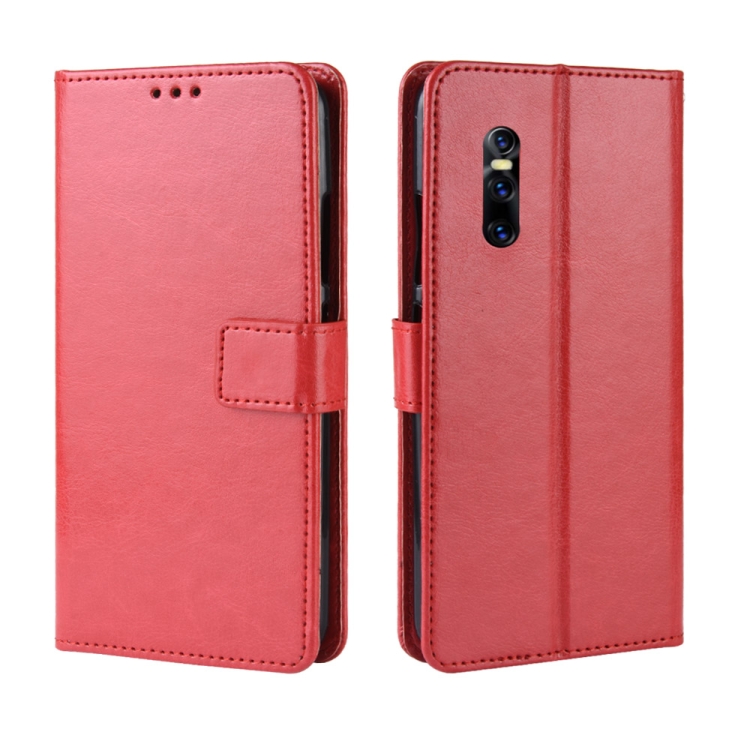 

Retro Crazy Horse Texture Horizontal Flip Leather Case for VIVO V15 Pro, with Holder & Card Slots & Photo Frame(Red)