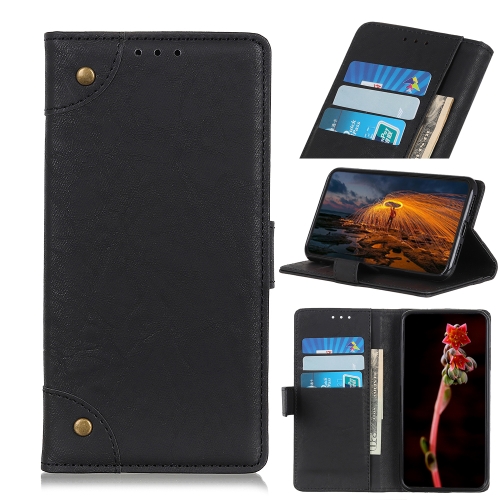 

CUBOT Copper Buckle Retro Crazy Horse Texture Horizontal Flip Leather Case for CUBOT X19, with Holder & Card Slots & Wallet (Black)