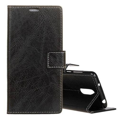 

Retro Crazy Horse Texture Horizontal Flip Leather Case for Alcatel 1C, with Holder & Card Slots & Photo Frame (Black)