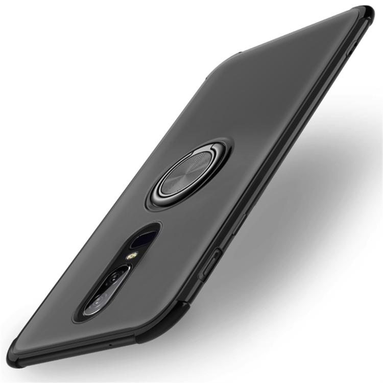 

Shockproof TPU Protective Case for OnePlus 6, with Holder (Black)