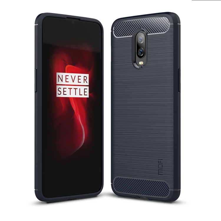 

MOFI Brushed Texture Carbon Fiber TPU Case for OnePlus 6T (Blue)