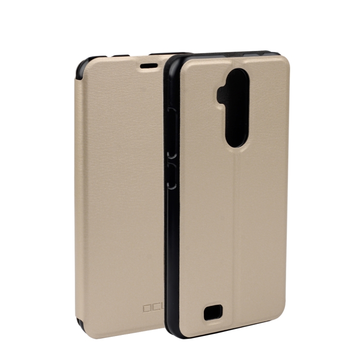 

OCUBE Spring Texture Horizontal Flip Leather Case for Oukitel C12 / C12 Pro, with Holder(Gold)
