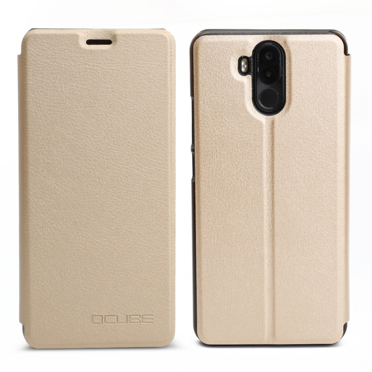

OCUBE for Ulefone Power 3 (MPH1327) Spring Texture Horizontal Flip Leather Case with Holder (Gold)