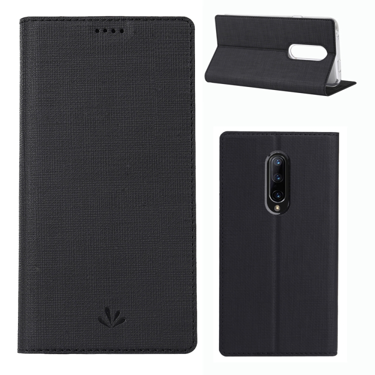 

ViLi Texture PU Leather Case for Oneplus 7 Pro ,with Holder & Card Slots & Wallet (Black)