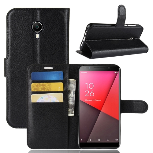 

Litchi Texture Horizontal Flip Leather Case for Vodafone Smart N9 Lite / VFD 620, with Wallet & Holder & Card Slots(Black)
