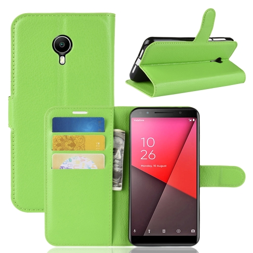 

Litchi Texture Horizontal Flip Leather Case for Vodafone Smart N9 Lite / VFD 620, with Wallet & Holder & Card Slots(Green)