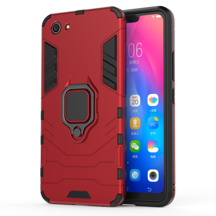 

PC + TPU Shockproof Protective Case for Vivo Y83, with Magnetic Ring Holder(Red)