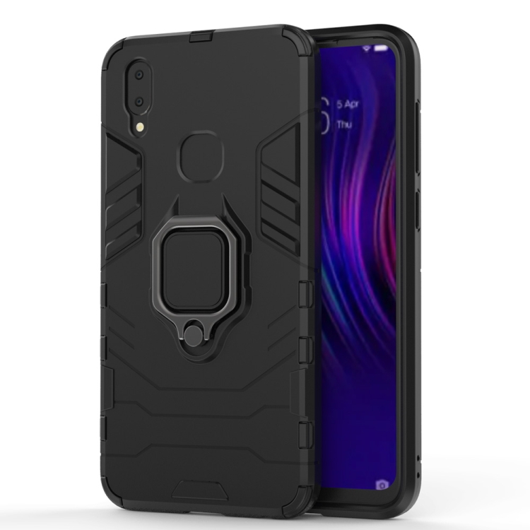 

PC + TPU Shockproof Protective Case for Vivo V11i, with Magnetic Ring Holder(Black)
