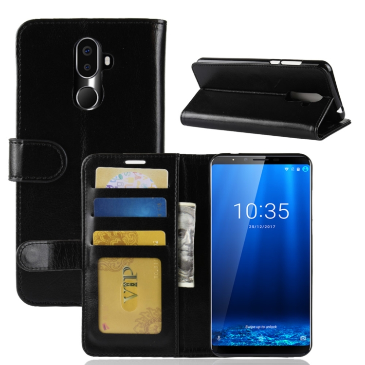 

PU + TPU Crazy Horse Texture Horizontal Flip Leather Case for CUBOT X18 Plus, with Wallet & Holder & Card Slots (Black)