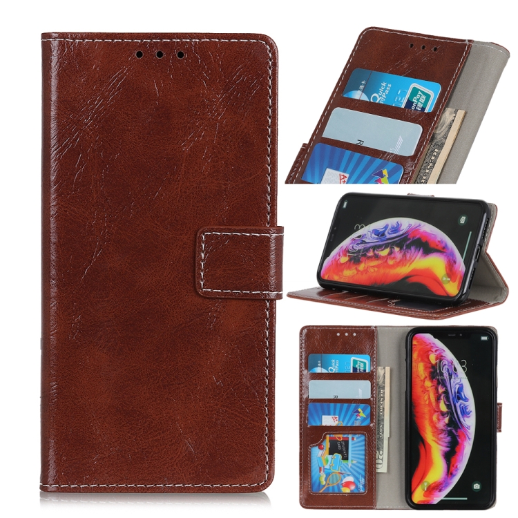 

Retro Crazy Horse Texture Horizontal Flip Leather Case for OnePlus 7, with Holder & Card Slots & Photo Frame & Wallet (Brown)