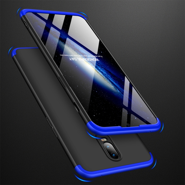 

GKK Three Stage Splicing Full Coverage PC Case for OnePlus 6T (Black Blue)