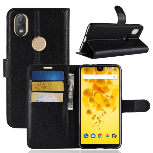 

Litchi Texture Horizontal Flip Leather Case for Wiko View 2, with Holder & Card Slots & Wallet(Black)