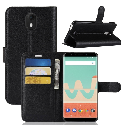 

Litchi Texture Horizontal Flip Leather Case for Wiko View Go, with Wallet & Holder & Card Slots(Black)