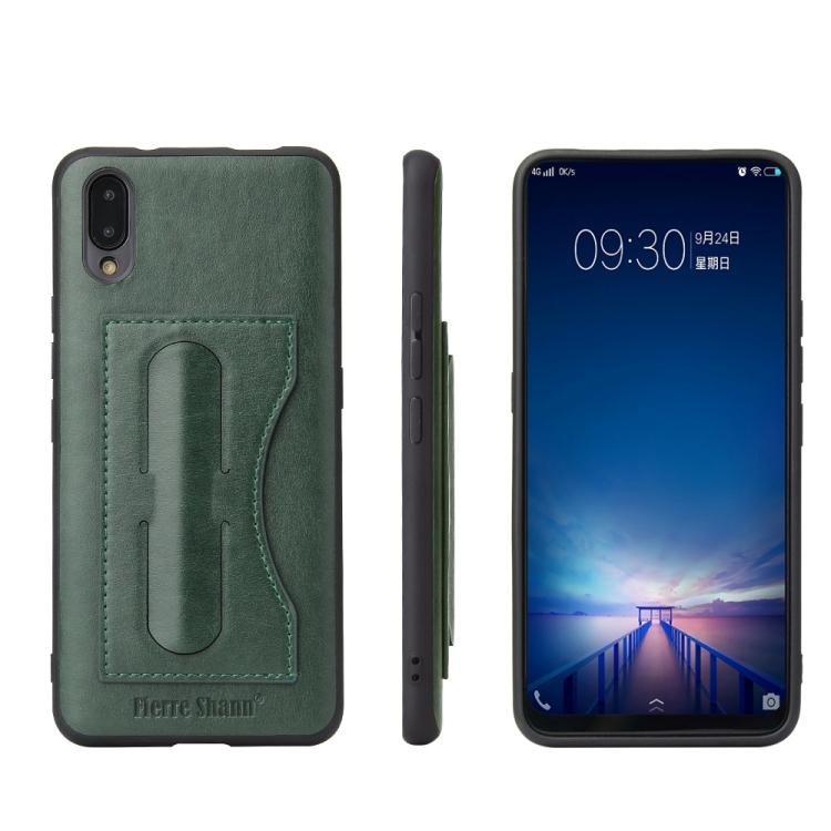 

Fierre Shann Full Coverage Protective Leather Case for vivo NEX, with Holder & Card Slot(Green)