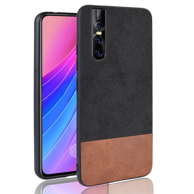 

Shockproof Color Matching Denim PC + PU + TPU Case for Vivo V15 Pro (Black)