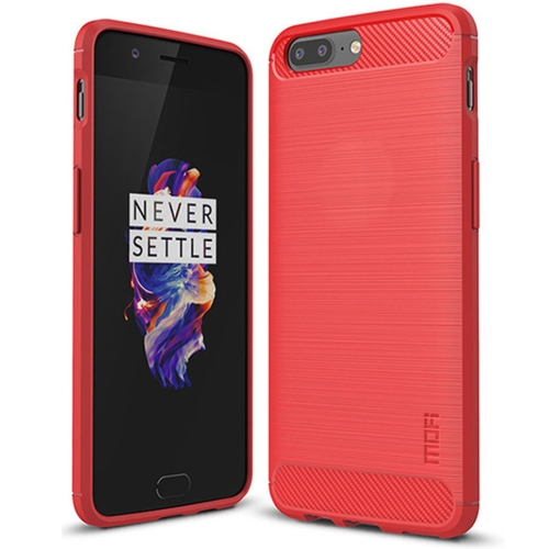 

MOFI Brushed Texture Carbon Fiber Shockproof TPU Case for OnePlus 5 (Red)