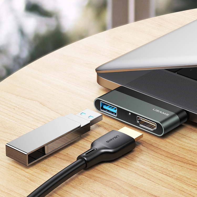 

USAMS US-SJ462 USB-C to USB 3.0 / HDMI 1.4 HUB Mini Converter