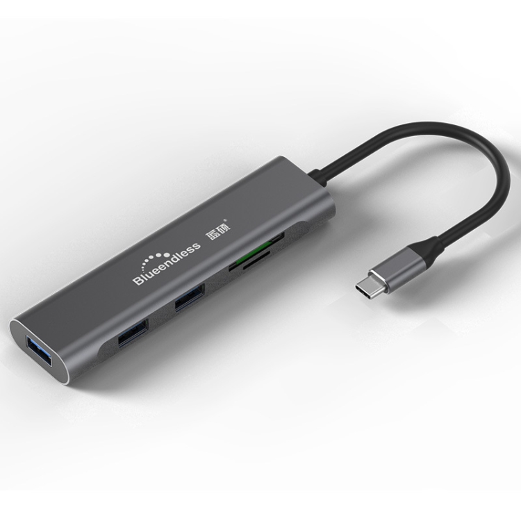 

Blueendless 5 In 1 Multi-function Type-C / USB-C to 3 x USB 3.0 + SD Card + TF Card HUB Expansion Dock