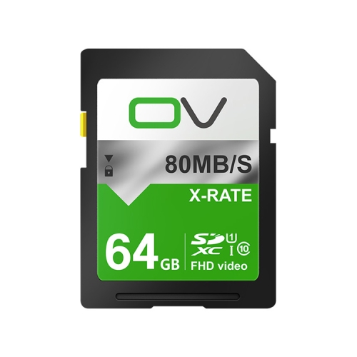 

OV 64GB 10/80 W/R High Speed Class10 FHD Video SD Card(Black)