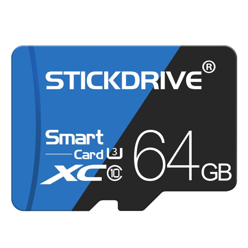 

STICKDRIVE 64GB High Speed U3 Blue and Black TF(Micro SD) Memory Card