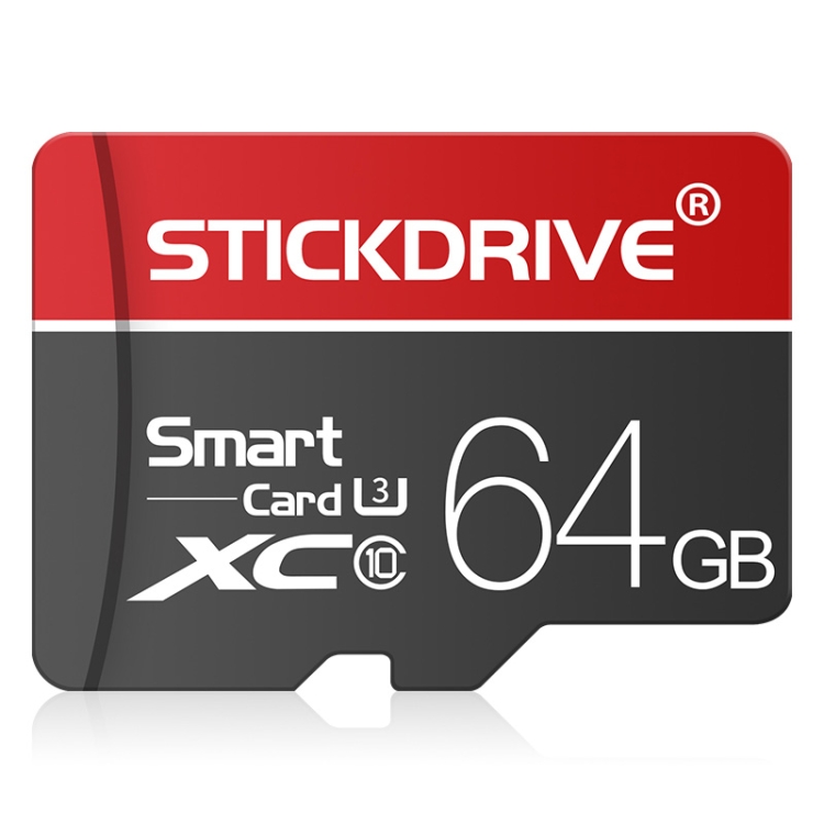 

STICKDRIVE 64GB U3 White Line Red and Black TF(Micro SD) Memory Card