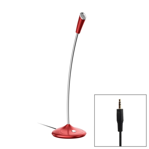 

BK Desktop Gooseneck Adjustable 3.5mm Plug Wired Omnidirectional Mic Audio Microphone, Compatible with PC / Mac for Live Broadcast, Show, KTV, Online Chatting, etc. (Red)