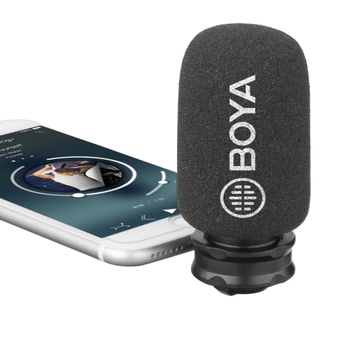 

BOYA BY-DM200 8 Pin Interface Plug Condenser Live Show Video Vlogging Recording Microphone for iPhone (Black)