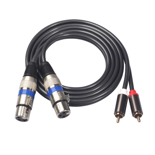 

366156-15 2 RCA Male to 2 XLR 3 Pin Female Audio Cable, Length: 1.5m