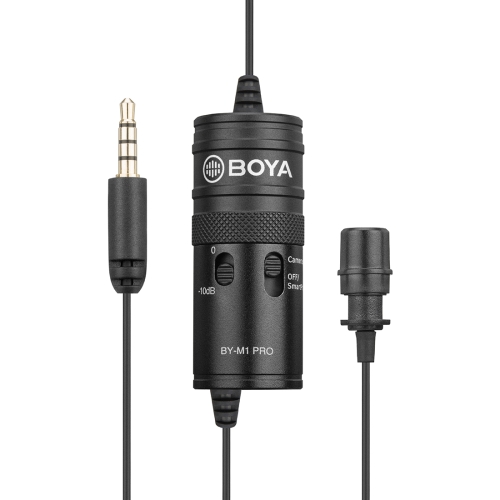 

BOYA BY-M1 PRO Universal 3.5mm Plug Omni-directional Lavalier Microphone, Cable Length: 6m (Black)