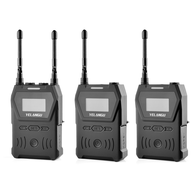 

YELANGU YLG9929B MX4 Dual-Channel 100CH UHF Wireless Microphone System with 2 Transmitters and Receiver for DSLR Cameras and Video Cameras(Black)