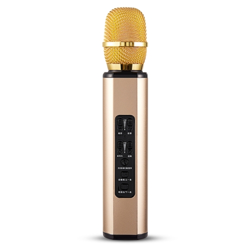 

K6 Bluetooth 4.2 Karaoke Live Stereo Sound Wireless Bluetooth Condenser Microphone (Gold)