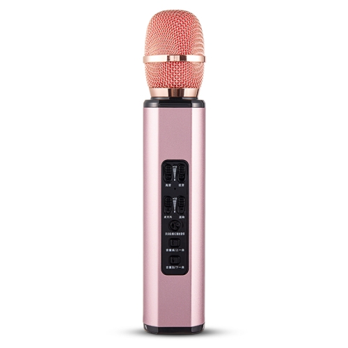 

K6 Bluetooth 4.2 Karaoke Live Stereo Sound Wireless Bluetooth Condenser Microphone (Rose Gold)