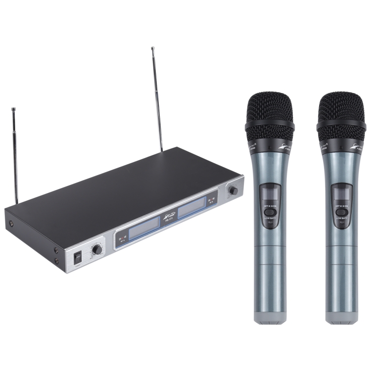 

P-Sound PS-171 VHF Professional Wireless Microphone System with 2 Handheld Microphone, 1 to 2, CN Plug