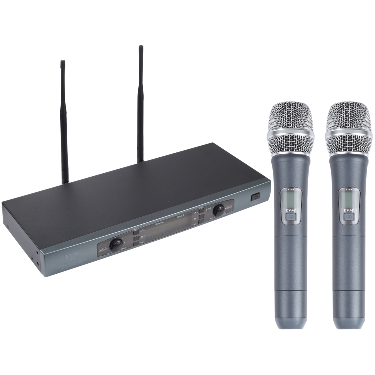 

KVM K58 UHF Professional Meeting Wireless Microphone System with 2 Handheld Microphone, 1 to 2, US Plug