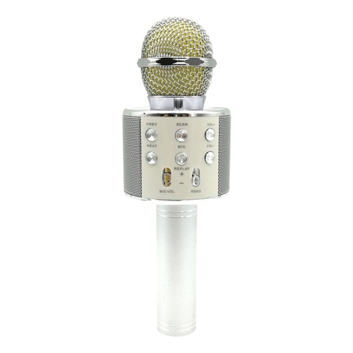 

WS-858 Metal High Sound Quality Handheld KTV Karaoke Recording Bluetooth Wireless Microphone, for Notebook, PC, Speaker, Headphone, iPad, iPhone, Galaxy, Huawei, Xiaomi, LG, HTC and Other Smart Phones(Silver)