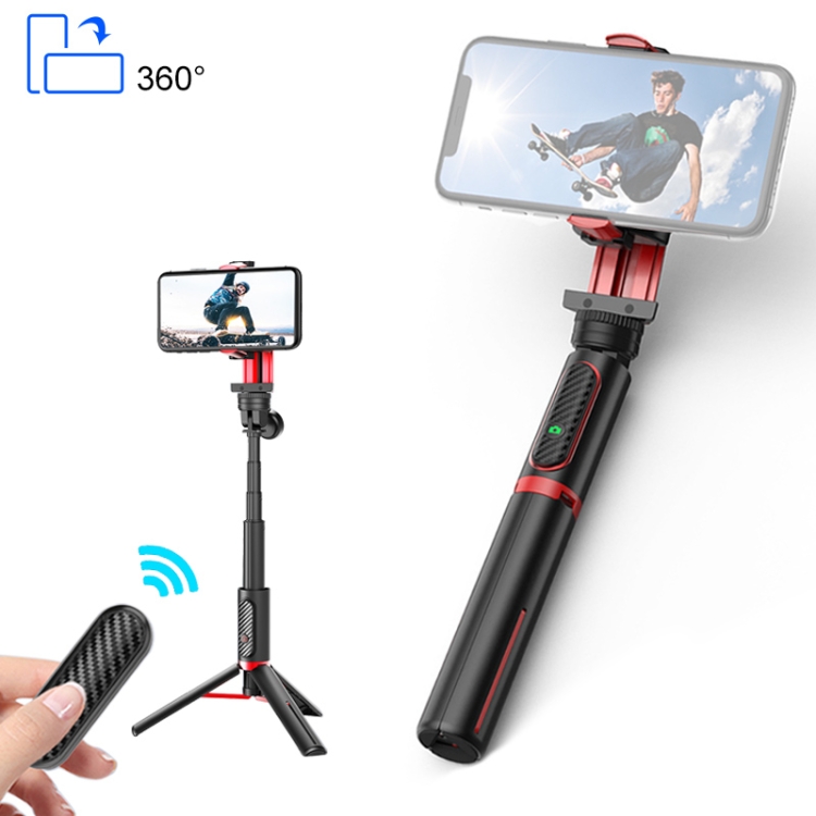 

Mini Stabilizer Selfie Stick Tripod Mount Holder，with Bluetooth Remote Control (Red)