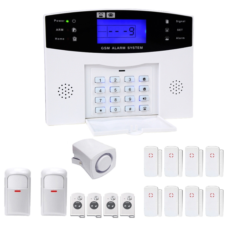 

YA-500-GSM-24 16 in 1 Kit Wireless 315/433MHz GSM SMS Security Home House Burglar Alarm System with LCD Screen