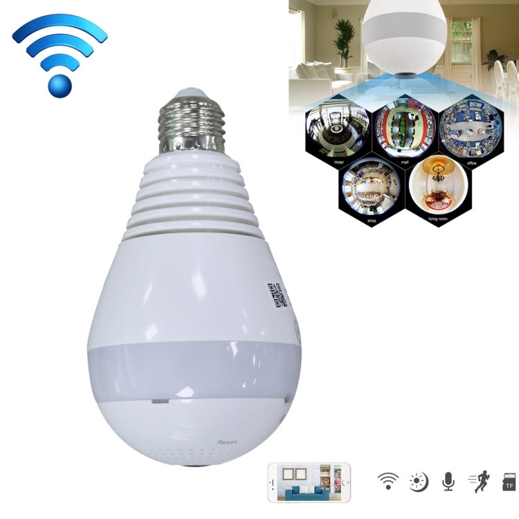 

DJ-DP266 E27 Light Bulb 360 Degrees 2.0MP Smart Wireless Wifi IP Camera, Support TF Card (128GB Max), White Light Version