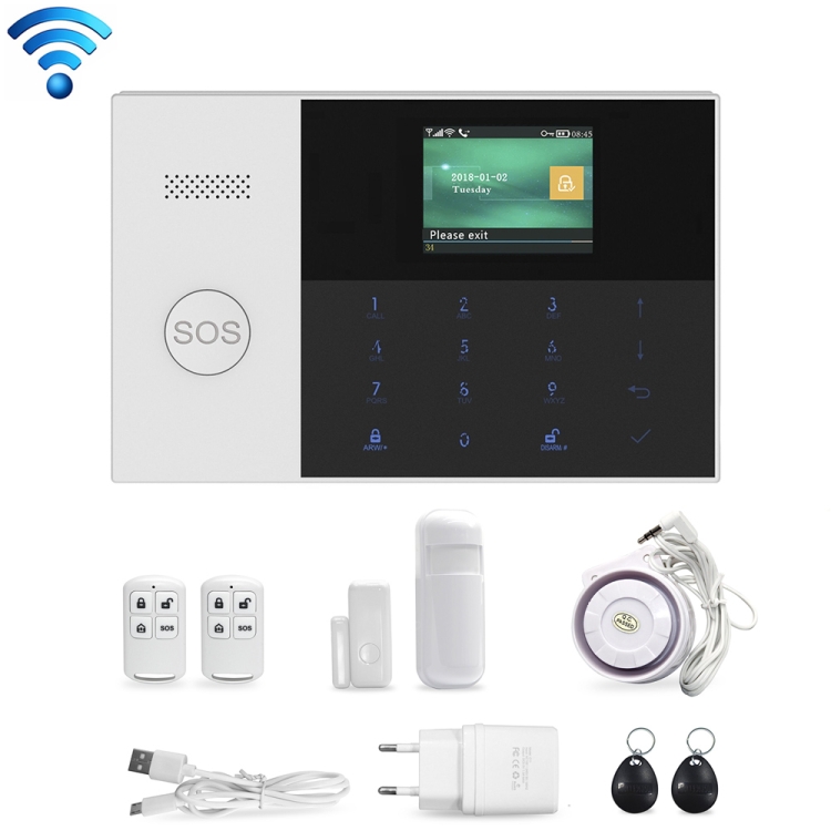 

PG-105-GSM GSM/GPRS + WiFi Intelligent Alarm System with Touch Keypad & LCD Screen & RFID function
