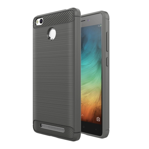 

For Xiaomi Redmi 3S Brushed Texture Carbon Fiber TPU Protective Case (Grey)