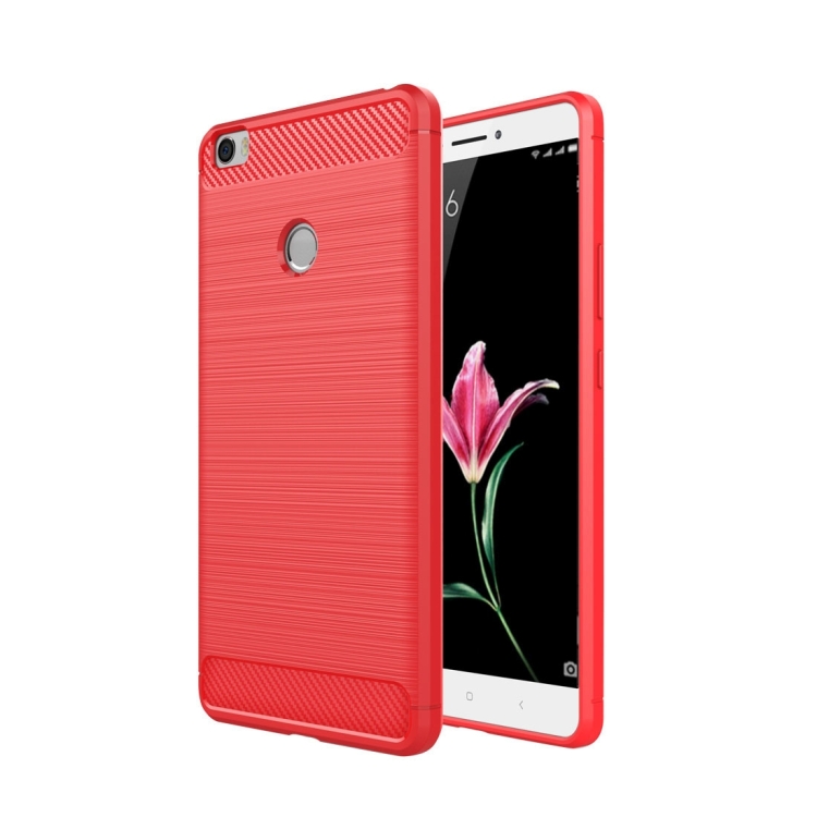 

For Xiaomi Mi Max Brushed Texture Fiber TPU Rugged Armor Protective Case(Red)